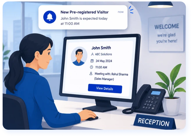Reception Receives an Alert